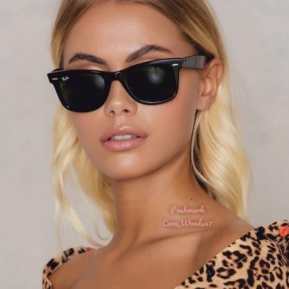 Ray Ban Wayfarer Black Lenses RB2140 Black Frame 50 / 54 Unisex New - Picture 13 of 16